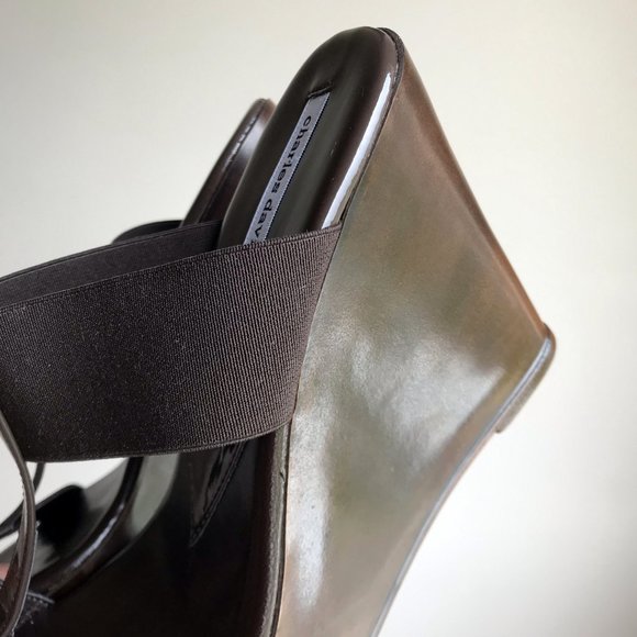 NEW Charles David Dark Brown Wedge Sandals 10M - Picture 5 of 14
